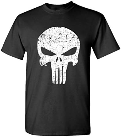 Distressed Mercenary Skull - Patriot Liberty - Mens Cotton T-Shirt