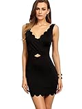 SheIn Women's V-Neck Sleeveless Hollow Backless Bodycon Dress