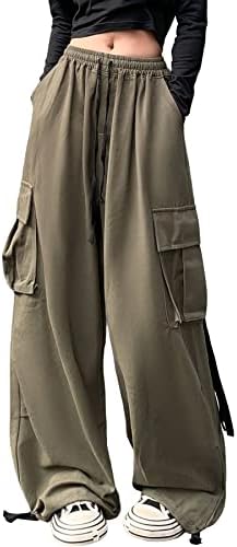 Linsennia Y2k Parachute Pants Wide Leg Cargo Trousers Women Baggy - Main Image