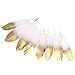 Coceca 55PCS Gold Dipped Natural White Feathers for Various Crafts, Birthday Parties, Wedding and Party Dress-ups