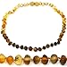 Amber Teething Necklace - Truly Raw 100% Baltic Amber  Rainbow