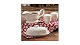 The Pioneer Woman Farmhouse Lace Butter Dish with Gravy Boat and Salt and Pepper Shakers Set