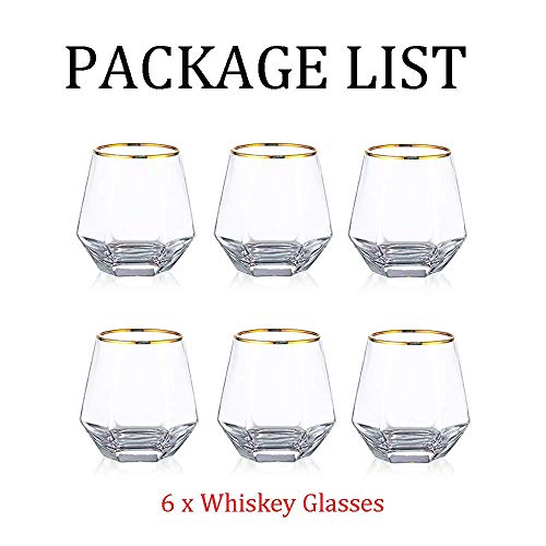 Diamond Whisky Glasses 6er-Set Gekipptes Scotchglas 300 Ml Whiskyglas Moderner Look Für Männer Frauen, Papa, Ehemann, Freunde, Glaswaren Für Bourbon/Rum/Bar Tumbler – Bild 6