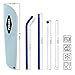 PYRAWS Eco Friendly Reusable Glass Straws | 200 mm x 8 mm Straw Case Set, Muddler Stick Private Portable Case Included | Bubble Tea and Milkshakes, Tea, Juice, Beer, Water, 4 Fun Color Option