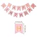 Rose Gold Birthday Decorations,MMTX Happy Birthday Banner Bunting for Girls and Women with 32 Latex Balloons 12 Confetti Balloons Foil Balloons Party Supplies