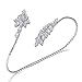 dnswez Unique Design CZ Cubic Zirconia Multiple Finger Ring Palm Cuff Handlet for Women Adjustable Size (Clean)