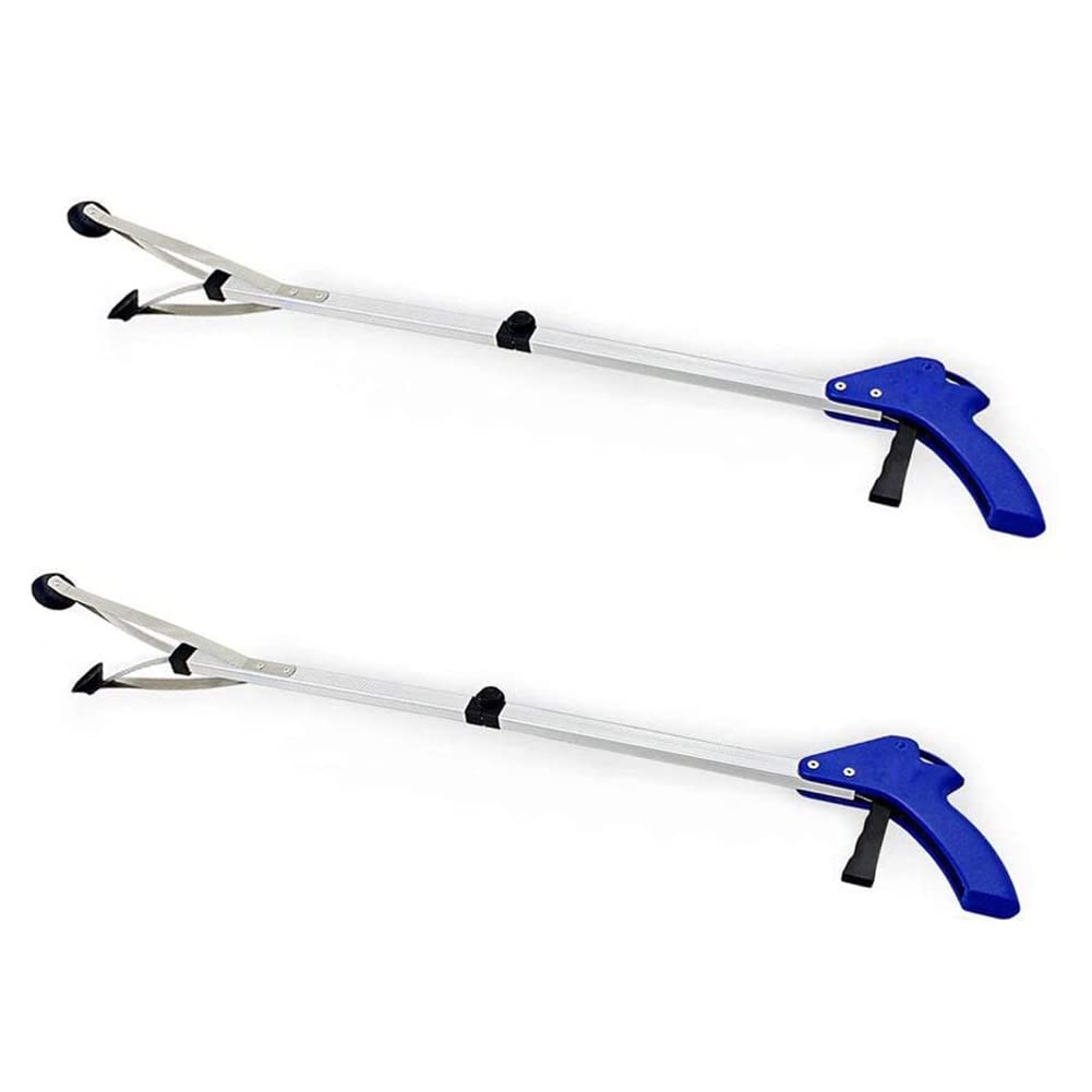 Reacher Grabber Healthcare Reaching Aid by BeGrit Foldable Long Arm Reaching Claw Hand Grabber Trash Pickup Tool 81cm (32 inches)-2 Pack