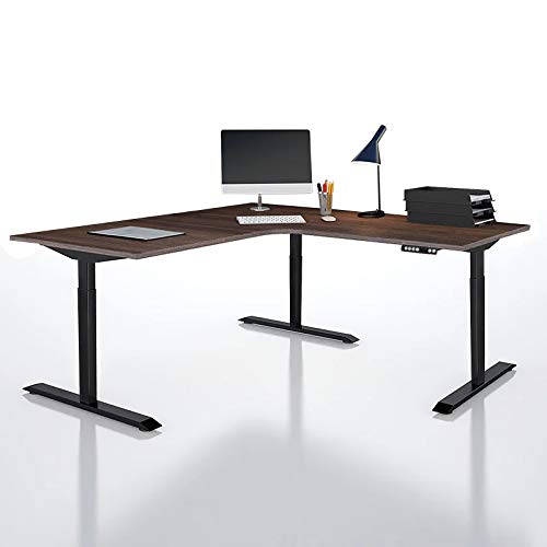 Electric Corner Standing Desk Frame, L Shaped Triple Motors Sit Stand Desk Base, Adjustable