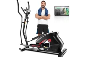 FUNMILY Elliptical Machine for Home Use with Smart App, 10-Level Magnetic Resistance, Heart Rate Sensor, LCD Monitor, 390LB Weight Capacity Exercise Elliptical Trainer