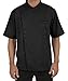 Mens Short Sleeve Chef Coat with Mesh Sides (Large, Black)