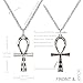 Karseer Ankh Necklace Antique Silver Egyptian Cross Black CZ Crystals Pendant Long Necklace Jewelry Gift for Men Women, 28