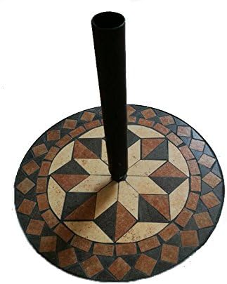Umbrella Base Hand Ornamented with 17.5" Radius and 32 Pounds Weight