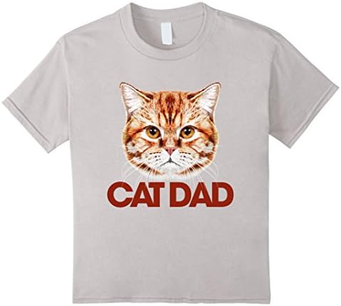 unisex-child Awsome Cat Dad Cat Tshirt 6 Silver