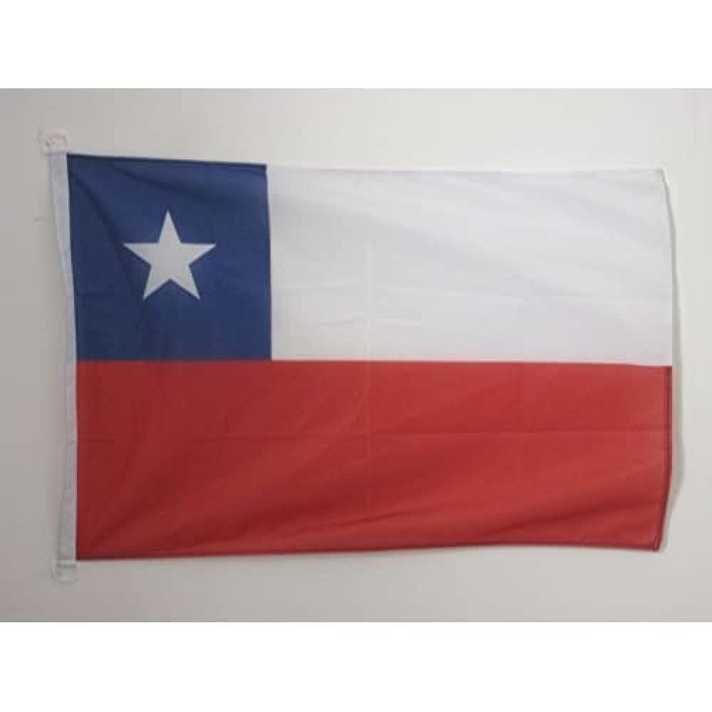 AZ FLAG - Chile Flag - 3x5 Ft - For Outdoor - Chilean Banner Knitted Polyester with Two Plastic Rings - Fade Resistant - Vivid Colors - 3' x 5' Feet - 150x90 Cm