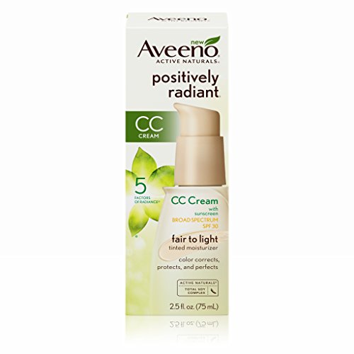 Aveeno Positively Radiant Cc Cream Broad Spectrum SPF 30, Fair To Light, 2.5 oz.