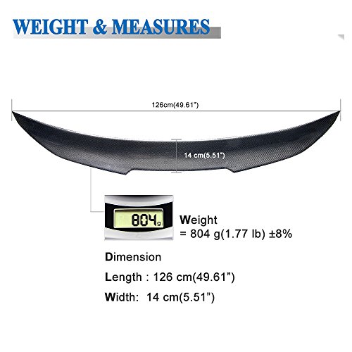 AeroBon Real Carbon Fiber Rear Trunk Spoiler for 09-16 BMW F10 5-Series & M5 (High Kick Style)