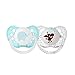Ulubulu Expression Pacifier Set for Boys, Elephant and Mouse, 0-6 Months