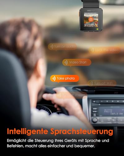 VANTRUE E1 Lite 1080P Mini WiFi GPS Dash Cam, APP Control and English Voice Command, Front with HDR, 1.54 Inch IPS 30fps, Hidden Night, 160° Night, 24 Hour Parking, G-Sensor, Loop, Max 512GB