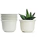 Greenaholics Plant Pots - 5.9 Inch Plastic Nursery Pots Perfect for Flowers, Succulents, Seed Nurture, Set of 5, No Saucer, Marble White