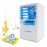 Lemebo Mini Portable Air Conditioner Fan, Small Desktop Fan 3 Degree Changeable Angle Adjustable Compact Super Quiet Personal Table Fan Mini Evaporative Air Circulator Cooler Humidifier(White)