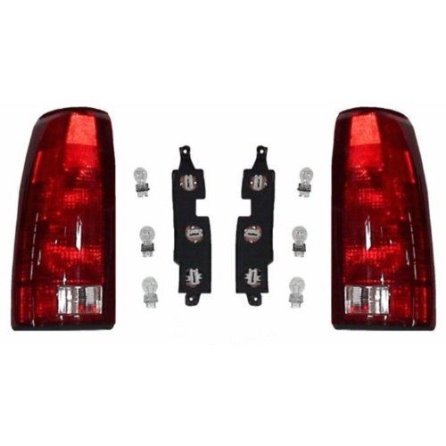 Tail Light Assemblies Pair Set Rear Lamps with Bulb Sockets & Connector