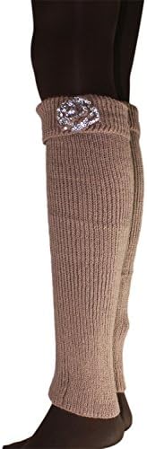Deja Beauty of USA Womens Ladies Fashionable knit Leg Warmers with Rhinestone Flower Design