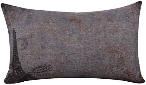Fullkang Burlap Linen World Map Decorative Cushion Cover Pillow Case (2#)