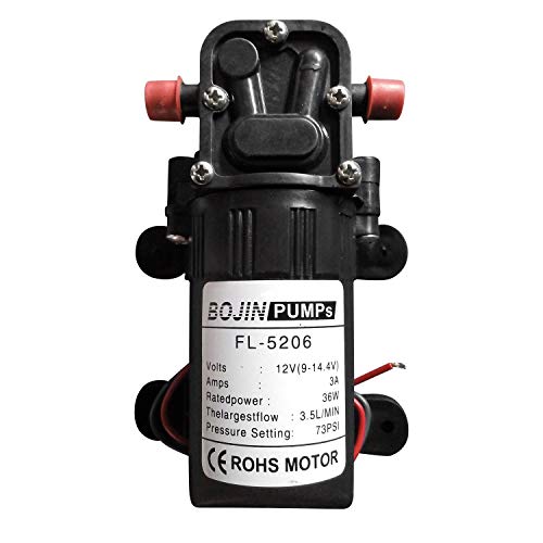CYBERNOVA DC12V 73PSI 3.5L/m Freshwater Reflux Diaphragm Pump Self Priming Pump Sprayer Pump for Farm/Garden/Spray Irrigation/Vehicle Cleaning/Irrigazione misting Systems