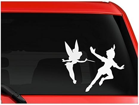 Amazon ピーター パンとティンカー ベルchildren Cartoonシルエット車トラックsuvデカールステッカー ステッカーグラフィック 自動 壁 ノートパソコン セル 外装 エアロパーツ 車 バイク