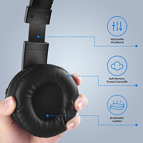 BL-006 Over Ear Rechargeable Bluetooth Headphones with DEEP BASS, Wireless HI-FI Stereo,Wired HEADSETS with MIC for Cellphone PC Tablet Travel Home and Office