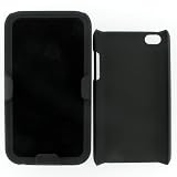 Rubberized Black Case and Belt Clip Holster for Apple Ipod Touch 4 4G