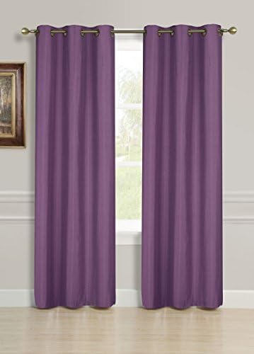 Two Purple Solid Blackout Grommets Window Curtain Panels Drapes 63" Jk55