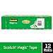 Scotch Brand Magic Tape, Numerous Applications, Matte Finish, Engineered for Office and Home Use, Great for Gift Wrapping, 3/4 x 1000 Inches, Boxed, 12 Rolls (810K12) primary