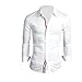 Mans Stylish Point Collar Long Sleeve Stripes Detail Button Down Shirt