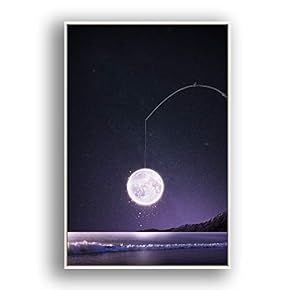 Framed for Living Room Bedroom Moon with Bright for