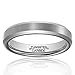 HSG Men Women Tungsten Carbide Ring Wedding Engagement Band 4mm Comfort Fit Beveled Edge Brushed