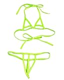 SkinBikini Women's No Coverage String Only G-String Bikini One-Size Lime Green