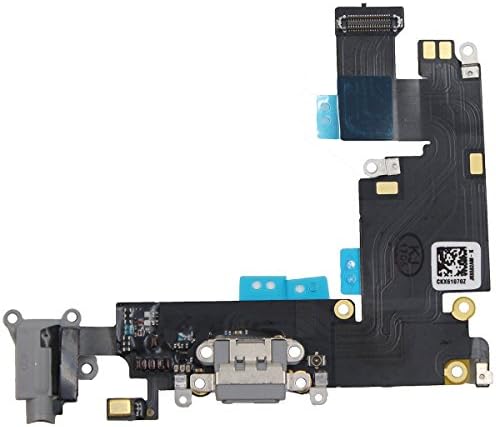 iPhone 6 Plus Microphone Replacement Charging Port Headphone Audio Jack USB Lightning Port Dock Connector Ribbon Flex Cable 5.5'' (Gray)