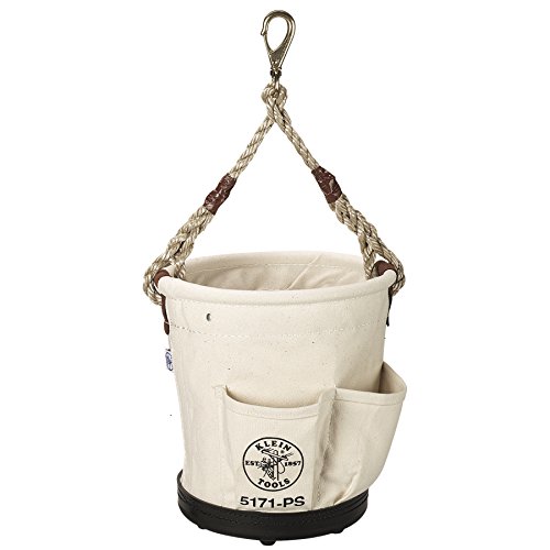 Klein Tools 5171PS Heavy-Duty Tapered-Wall Bucket with 4 Outside Pockets