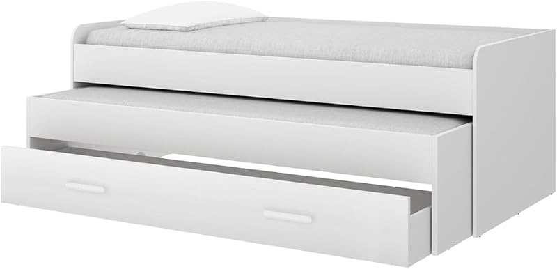 DEKIT - Pack Ahorro Juvenil Cama Nido Pema, 2 Somieres Lama Ancha con 2 Colchones viscoelásticos Nova 90 x 190