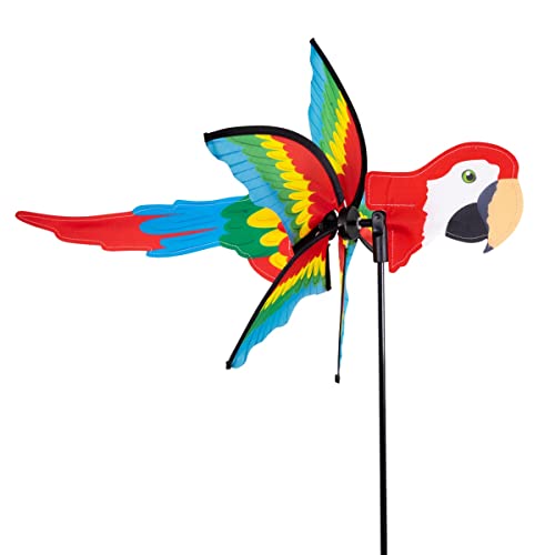 CIM wind Spinner - Petite 2in1 - windmill Ø31x50x90cm - windmill with pole or mobile with hanging set – attractive decoration … (Parrot) — image 1