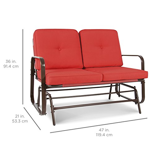 image for Best Choice Products 2-Person Outdoor Mesh Patio Double Glider with Te