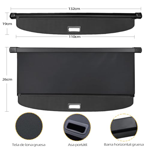 AUERQXZ Coche Funda retráctil para maletero de seguridad,compatible con modelos Seltos 2024-2025.Maletero Trasero Protección de Seguridad,Impermeable,piezas de automóvil.
