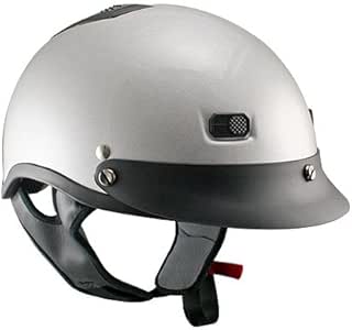 Download Amazon.com: DOT Outlaw Silver Vented Half Face Motorcycle ...