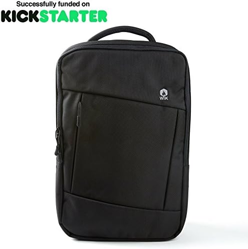 WIK PowerPak | The Ultimate Travel and EDC Backpack. TSA Friendly with Built In USB Charging System. Works With Any Power Bank (Black/Grey)