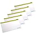 BCP 5pcs Clear Color PVC Plastic Soft Zipper Bill Bag, Pen Pouch Pen Bag, 7-1/2 x 4inches - Zipper Random Color