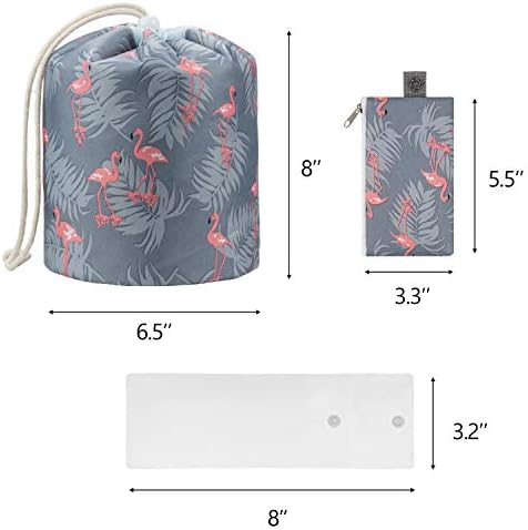 Hedume Set of 4 Travel Makeup Bags with 4 Small Zipper Jewellery Pocket and 4 Mini Transparent PVC Toiletry Pouch, Barrel Foldable Waterproof Cosmetic Organizer, Multifunctional Toiletry Bucket Bags 5 Hedume Set of 4 Travel Makeup Bags with 4 Small Zipper Jewellery Pocket and 4 Mini Transparent PVC Toiletry Pouch, Barrel Foldable Waterproof Cosmetic Organizer, Multifunctional Toiletry Bucket Bags