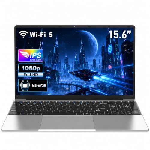 PC Portable Étudiant 15,6 pouces, M3 6Y30 Laptop, 16GB RAM, SSD 512GB