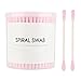 Beauty7 Double Ended Paper Stick Premium Cotton Swabs Buds Round & Spiral Shape Tip For Clean Care Beauty Makeup Cosmetic Tool (Pink, 200 Count)