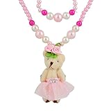 SMITCO Toddler Jewelry For Girls - Bear Stretch Necklace and Bracelet Set - Great Costume Jewelry and Accessories Sets For Children To Play Pretend and Dress Up